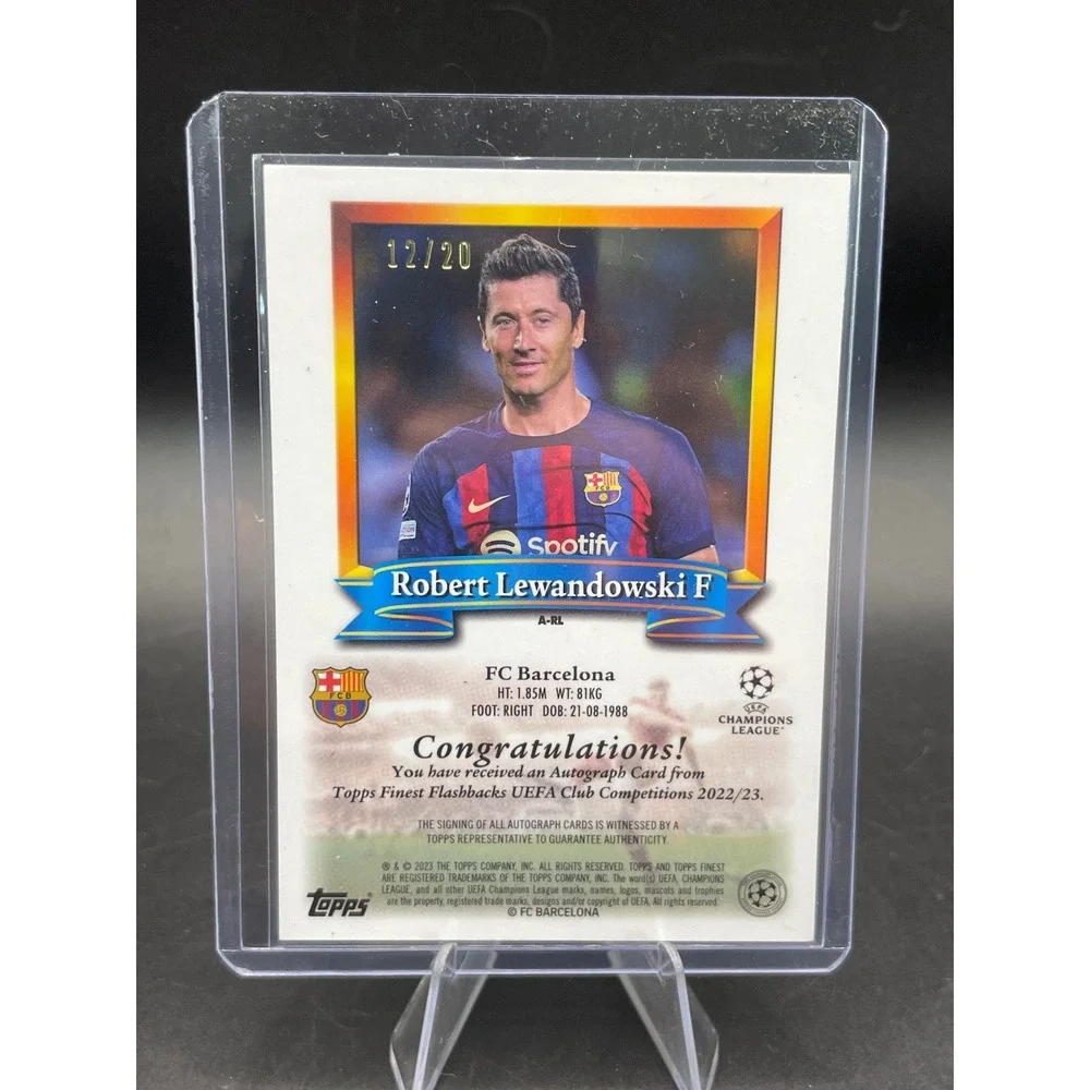 2022-23 Topps Finest Flashbacks Robert Lewandowski Auto /20 FC Barcelona #A-RL
